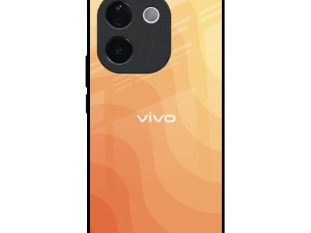 Orange Curve Pattern Glass Case for Vivo T3 Pro 5G For Discount