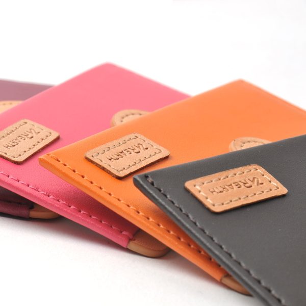 Card Holder | Genuine Leather - Orange Online now