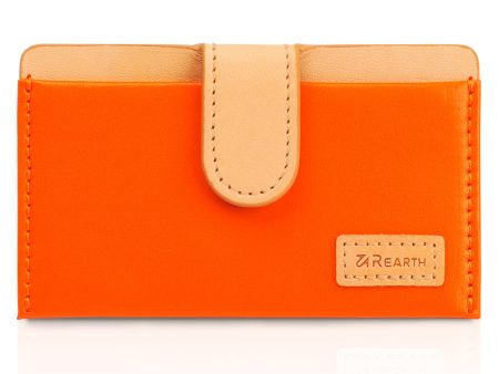 Card Holder | Genuine Leather - Orange Online now