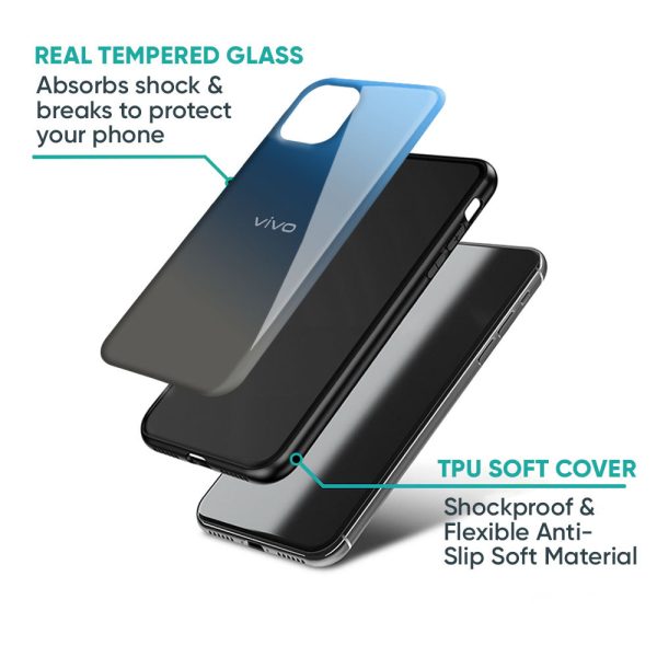 Blue Grey Ombre Glass Case for Vivo T3 Pro 5G For Discount