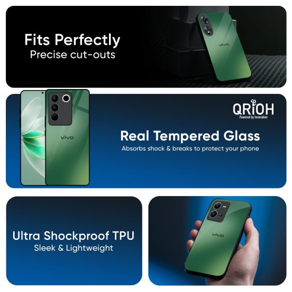 Green Grunge Texture Glass Case for Vivo X200 Pro 5G Sale