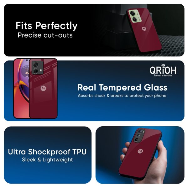 Classic Burgundy Glass Case for Motorola Edge 50 5G Hot on Sale