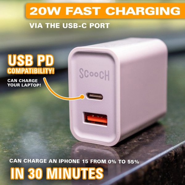 JuicePlug - 20W Fast Charger with USB-A and USB-C Ports Supply