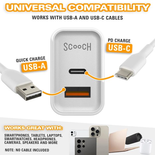 JuicePlug - 20W Fast Charger with USB-A and USB-C Ports Supply