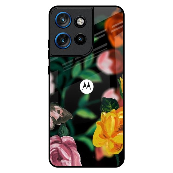 Flowers & Butterfly Glass Case for Motorola Edge 50 Neo 5G Hot on Sale