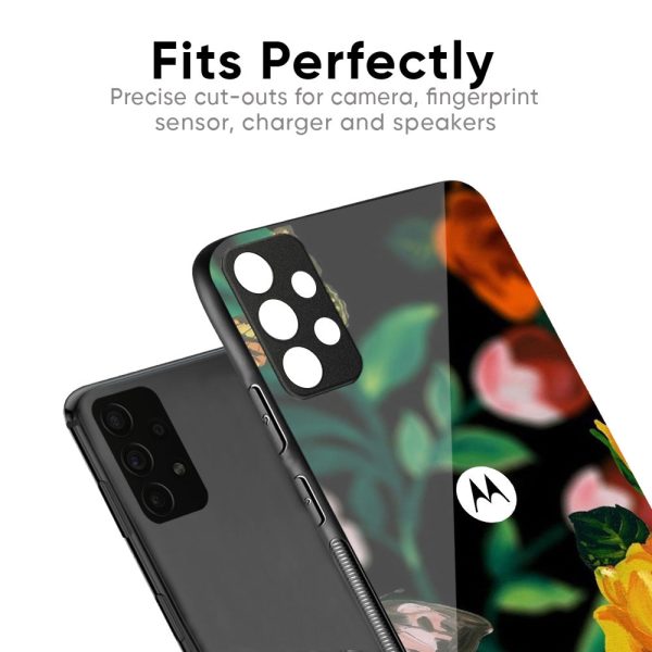 Flowers & Butterfly Glass Case for Motorola Edge 50 Neo 5G Hot on Sale