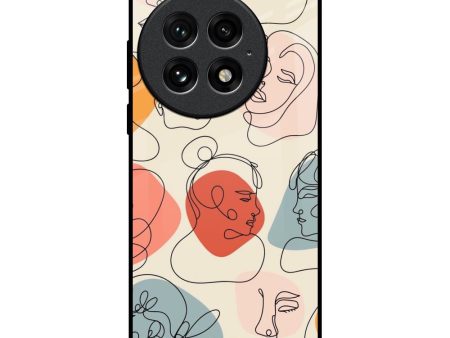 Abstract Faces Glass Case for OnePlus 13 For Sale